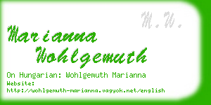 marianna wohlgemuth business card